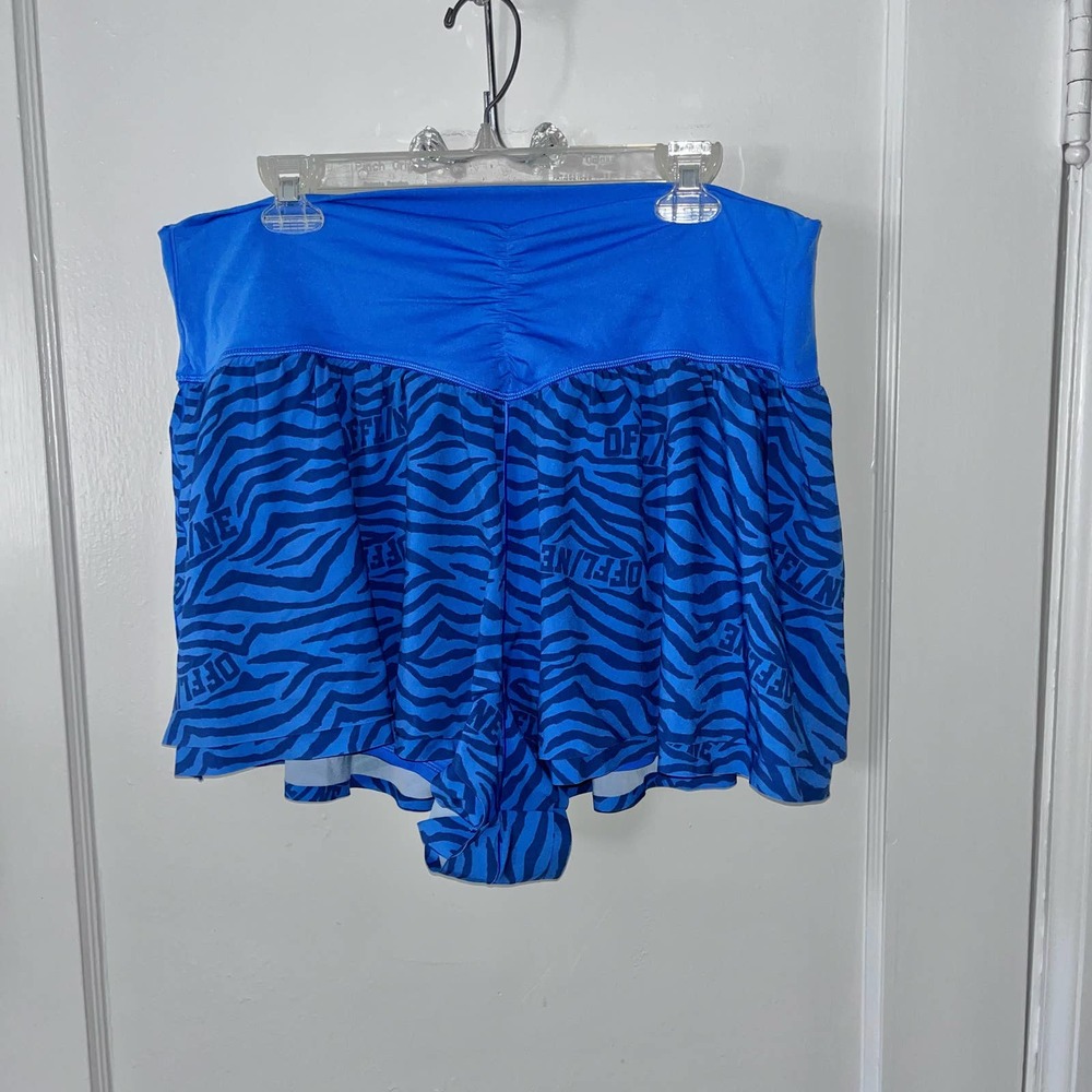 aerie Blue Zebra Print Athletic Shorts